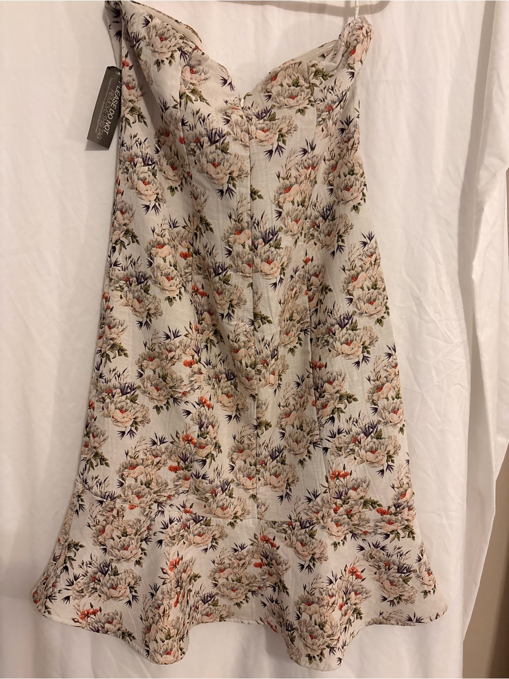 New York & Company Floral A-Line Midi Skirt in Ivory and Navy